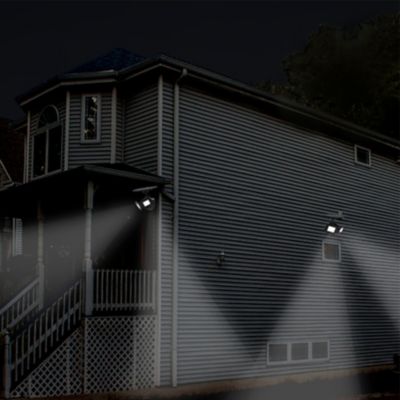 Image showing 7 th Techko Outdoor Solar Security Wall Light Dual Spotlight White LED