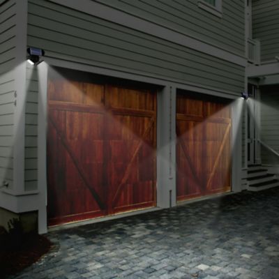 Image showing 8 th Techko Outdoor Solar Security Wall Light Dual Spotlight White LED