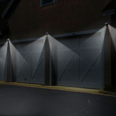 Image showing 9 th Techko Outdoor Solar Security Wall Light Dual Spotlight White LED