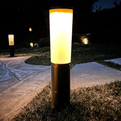 Techko Outdoor Solar Garden Path Lights Yellow/White LED Contemporary Design Weather Resistant