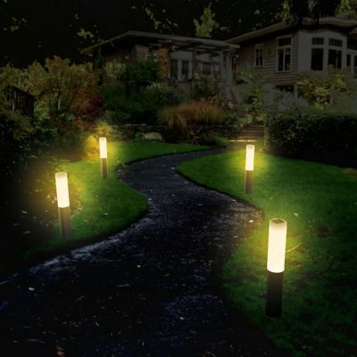 Image showing 5 th Techko Outdoor Solar Garden Path Lights Yellow/White LED Contemporary Design Weather Resistant