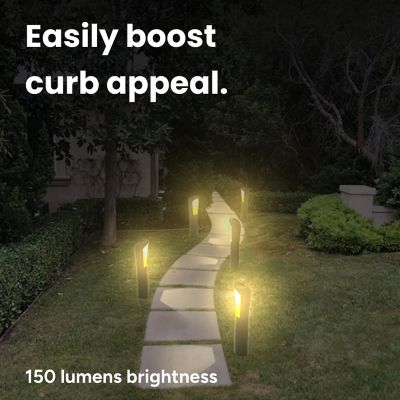 Image showing  Outdoor Solar Reflective Garden Path Lights Yellow/White Contemporary Design Weather Resistant