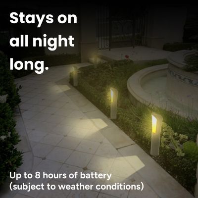 Image showing  Outdoor Solar Reflective Garden Path Lights Yellow/White Contemporary Design Weather Resistant
