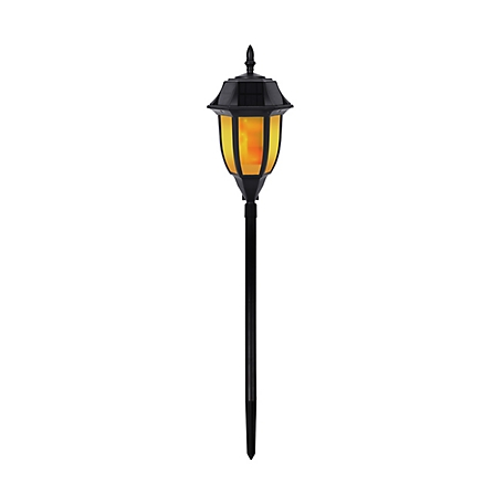 Techko Outdoor Solar Path Light Classic Vintage Design with Flame Effect LED Weather Resistant
