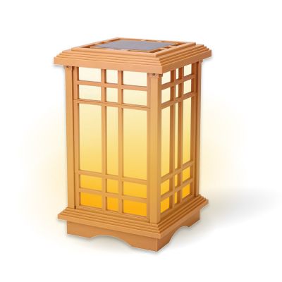 Techko Outdoor Solar Path Lights Japanese Zen Lantern Classic Yellow/White LED Weather Resistant Small