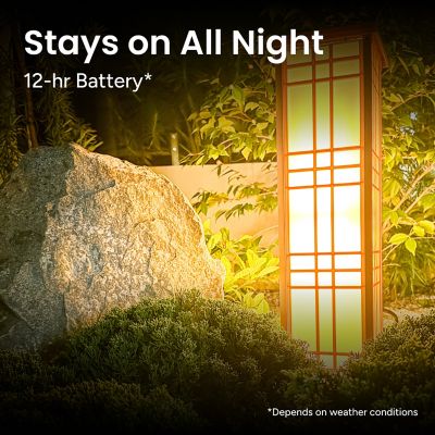 Image showing  Outdoor Solar Path Lights Japanese Zen Lantern Classic Yellow/White LED Weather Resistant Large