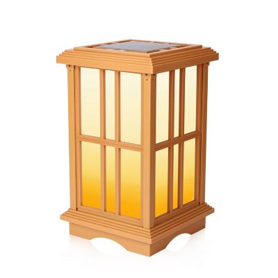 Techko Outdoor Solar Path Lights Japanese Zen Lantern Minimal Yellow/White LED Weather Resistant Small