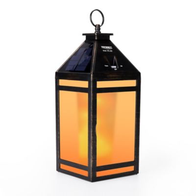 Techko Outdoor Solar Vintage Lantern with Flame Effect incl. Hanging Kit Ring Handle
