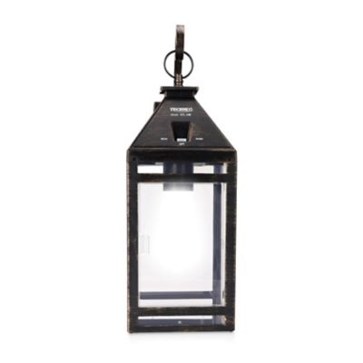 Image showing  Outdoor Solar Vintage Wall Light Sconce Metallic Edison Bulb LED incl. Wall Mount Kit Frosted Panel