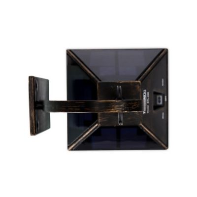 Image showing  Outdoor Solar Vintage Wall Light Sconce Metallic Edison Bulb LED incl. Wall Mount Kit Frosted Panel