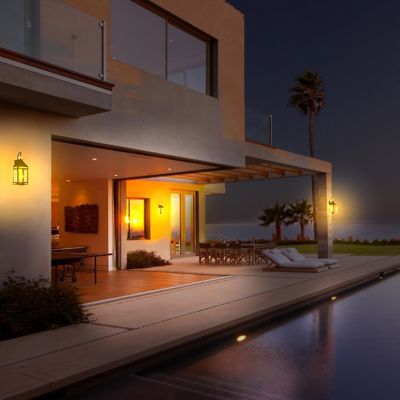 Image showing  Outdoor Solar Vintage Wall Light Sconce Metallic Edison Bulb LED incl. Wall Mount Kit Frosted Panel