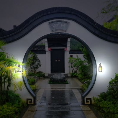 Image showing 8 th Techko Outdoor Solar Vintage Wall Light Sconce Metallic Edison Bulb LED incl. Wall Mount Kit Frosted Panel