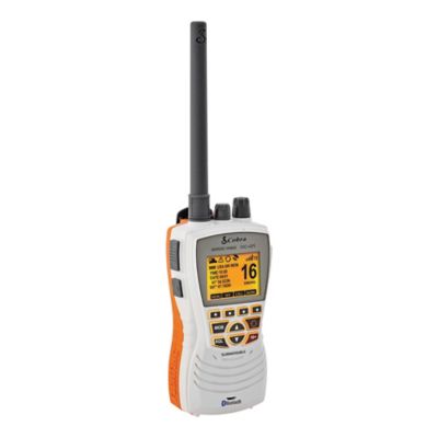 Cobra Marine DSC Floating VHF Marine Radio with Built-in GPS and Bluetooth, White