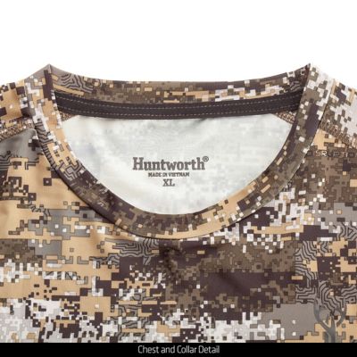 Image showing Huntworth Fallon Long-Sleeve Disruption Camo Lightweight Performance Hunting Shirt