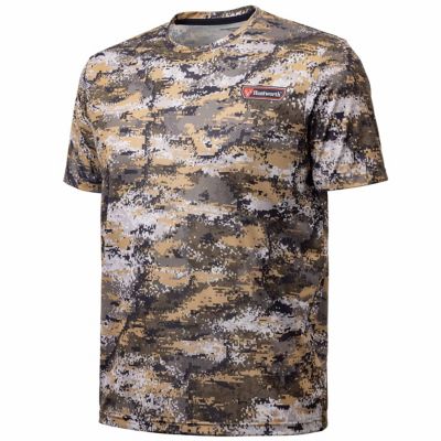 Huntworth Men's Fallon Short-Sleeve Disruption Camo Lightweight Performance Hunting Shirt