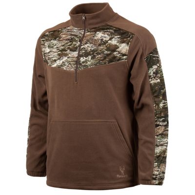 Huntworth Men's Anti-Pill Fleece 1/4-Zip Pullover, Ash Brown/Tarnen