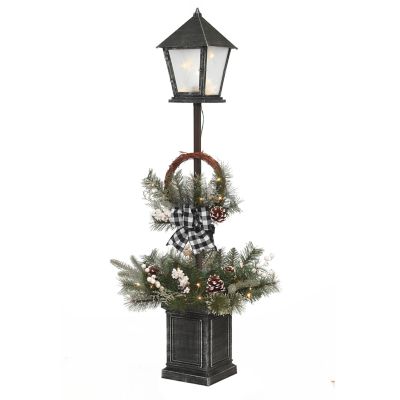 Gerson International 4 ft. Pre-Lit Mixed Pine Lantern Pole Porch Artificial Tree