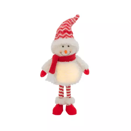 Gerson International Battery Operated Light-Up Fabric Standing Snowman Figurine 19.7 in. Christmas Pillows & Blankets