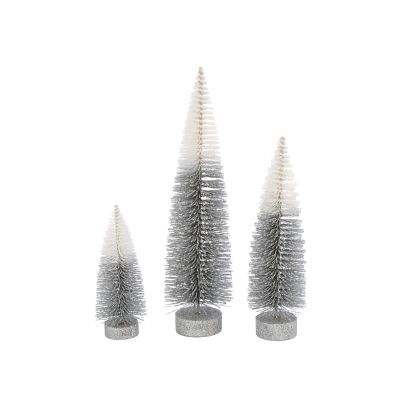 Gerson International Grey to White Ombre Bottle Brush Trees, 16 in./12 in./8 in., 3-Pack