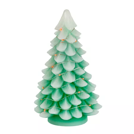 Gerson International 9.05" Battery Operated Lighted Green Christmas Tree with Color Changing LED Lights 2 Pack. Christmas Kitchen & Tabletop Decor