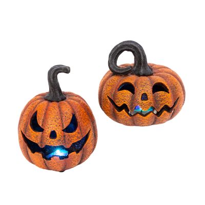 Gerson International Delightfully Spooky Lighted Jack-O-Lanterns, 2 pk.
