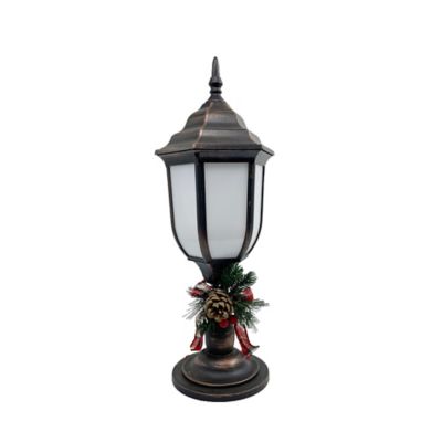 Gerson International 18.7 in. Battery-Powered Indoor FireGlow LED Plastic Lantern