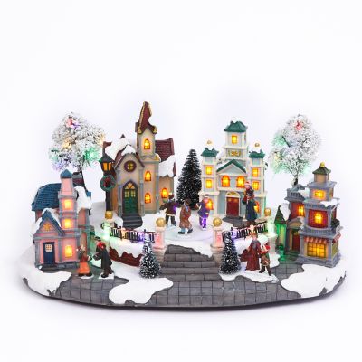 Gerson International 15.35 in. Electric Lighted Musical Holiday Village