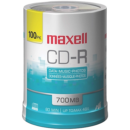 Maxell 700MB 80-Minute CD-Rs Spindle, 100-Pack