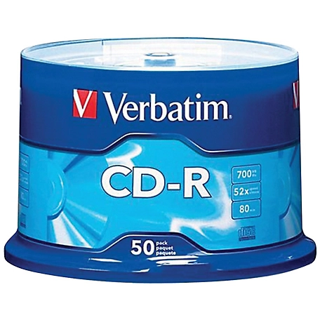Verbatim 700 MB 80-Minute 52x CD-Rs Spindle, 50-Pack