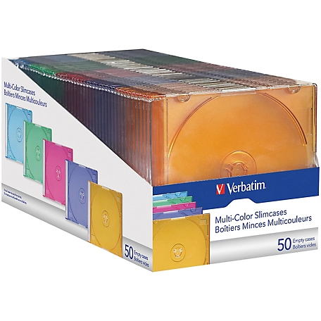 Verbatim Color CD/DVD Slim Cases, 50-Pack