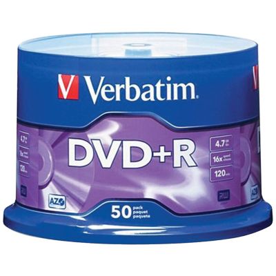 Verbatim 4.7GB DVD+Rs, 50 ct. Spindle