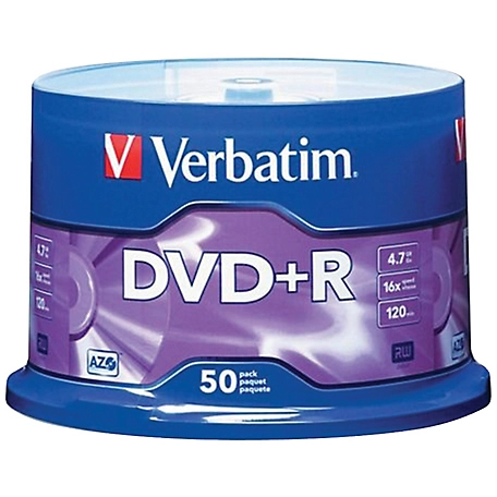 Verbatim 4.7GB DVD+Rs, 50 ct. Spindle