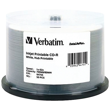 Verbatim 700MB 80-Minute 52x DataLifePlus CD-Rs Spindle, 50-Pack