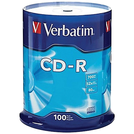 Verbatim 80-Minute 52x CD-Rs Spindle, 100-Pack