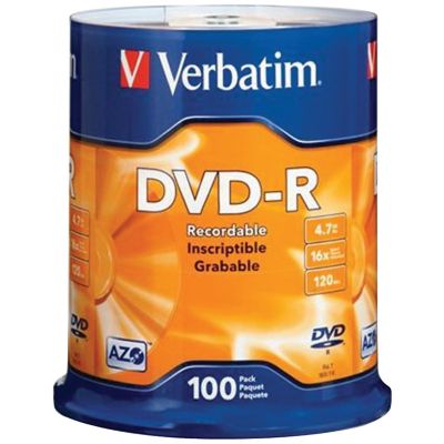 Verbatim 4.7GB DVD-Rs, 100 ct. Spindle
