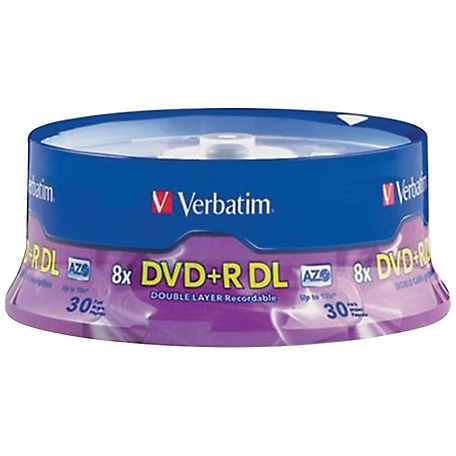 Verbatim Dual-Layer DVD+Rs, 30 ct. Spindle