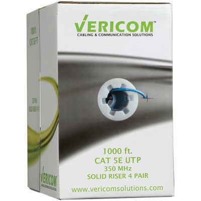 Image showing  1,000 ft. CAT-5E UTP Solid Riser CMR Cable, Blue
