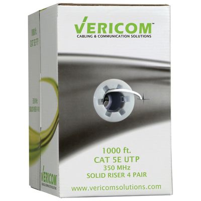 Image showing  1,000 ft. CAT-5E UTP Solid Riser CMR Cable, White
