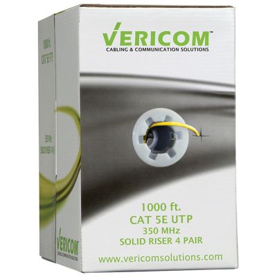 Image showing  1,000 ft. CAT-5E UTP Solid Riser CMR Cable, Yellow