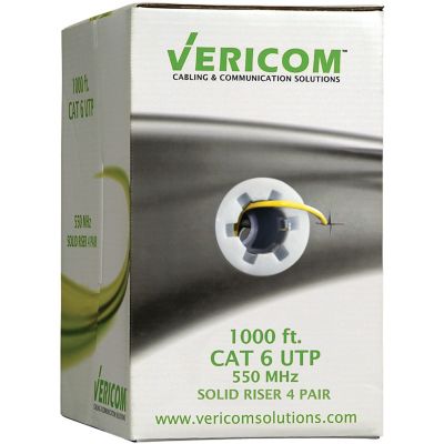 Image showing  1,000 ft. CAT-6 UTP Solid Riser CMR Cable, Yellow