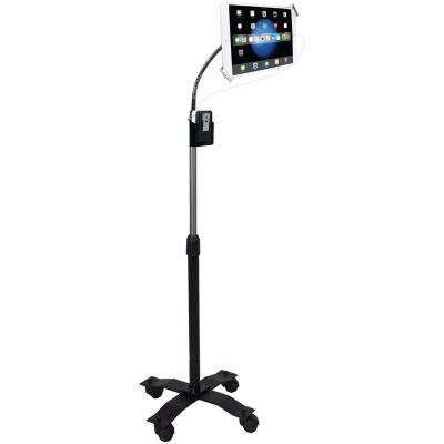 CTA Digital Compact Security Gooseneck Floor Stand with Lock and Key Security System for iPad/Tablet