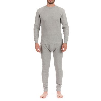  US Polo Assn Mens Thermal Pajama Set - Waffle Knit Top And  Long John Sweatpants