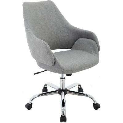 Hanover Everson 17.75-20.75 in. Gas Lift Wheeled Office Chair, Adjustable Gas Lift Seating, Lumbar Support, Gray