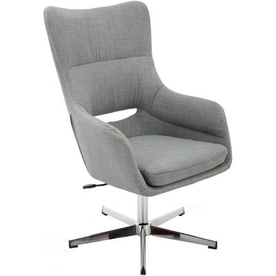 Hanover Carlton Wingback Stationary Office Chair with Chrome Base, Gray