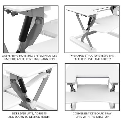 Image showing  Tabletop Adjustable Height Sit-Stand Lift Desk, 27 in. W, White