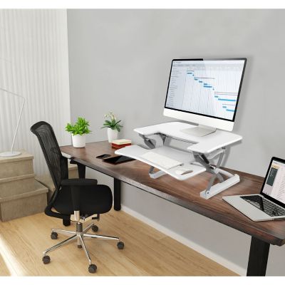 Image showing  Tabletop Adjustable Height Sit-Stand Lift Desk, 27 in. W, White