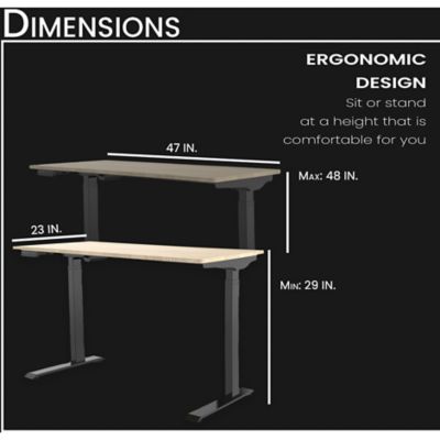 Image showing  47 in. Electric Sit-Stand Desk with Adjustable Heights, Natural