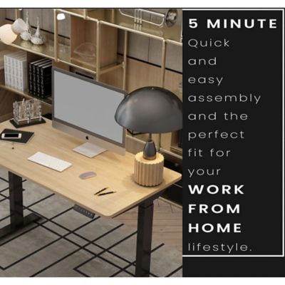 Image showing  47 in. Electric Sit-Stand Desk with Adjustable Heights, Natural