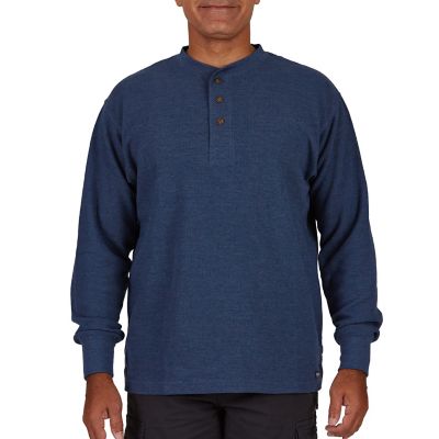 Smith's Workwear Men's Extended Tail Mini Thermal Knit Henley Shirt at ...