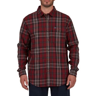 Smith's Workwear Long-Sleeve Plaid 1-Pocket Flannel Button-Up Shirt